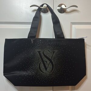 Victoria's Secret Rhinestone Shine Tote Bag Zippered NEW
